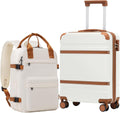 COOLIFE Cabin Suitcase 55X40X20cm and Cabin Backpack 20L(40X25X20cm) Set for EasyJet Airlines Carry on Hand Luggage Travel Bag Hard Shell Suitcase with TSA Lock MegaBDM