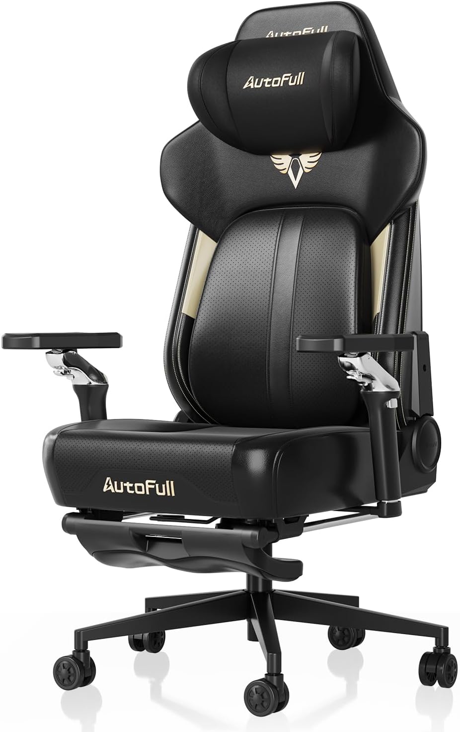 AutoFull M6 Gaming Chair, Ergonomic Gaming Chair with Dynamic Lumbar Support, 6D Adjustable Armrests and Footrest (Black) MegaBDM