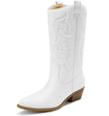 DREAM PAIRS Women's Comfortable Winter Western Boots,Waterproof Mid Cowboy Boots for Ladies,Beautiful and Stylish Party and Character Dress Up Boots MegaBDM