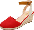 DREAM PAIRS Women's Ankle Strap Closed Toe Espadrille Wedge Heels Sandals MegaBDM