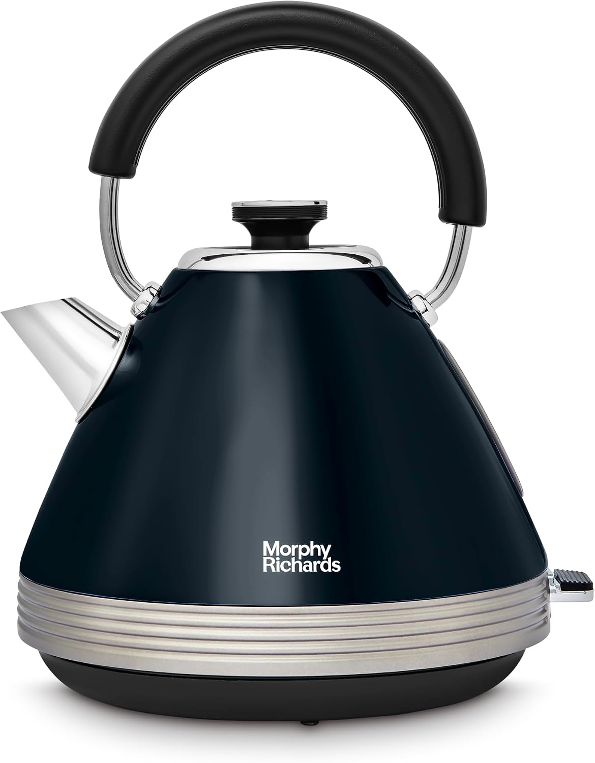 Morphy Richards Venture Pyramid Kettle, 1.5L, 3KW Rapid Boil, Easy View Water Window, Removable Limescale Filter, 360 Cordless Base, Onyx and Nickel, 100334 MegaBDM