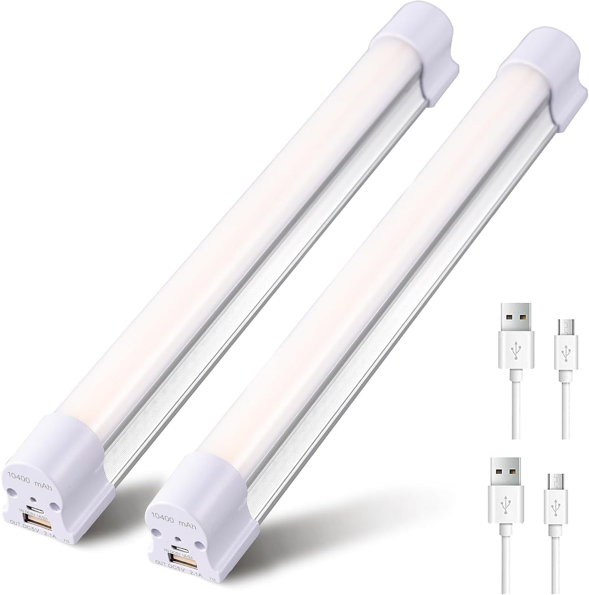 Letour 2 Packs Camping Lights, LED Tube Magnetic Work Light Bar 120W 1200Lumens 5 Dimmable Levels Camping Lantern USB Rechargeable Magnetic Lights Endurance for 80Hours (LT-LTK120 120Watts) MegaBDM