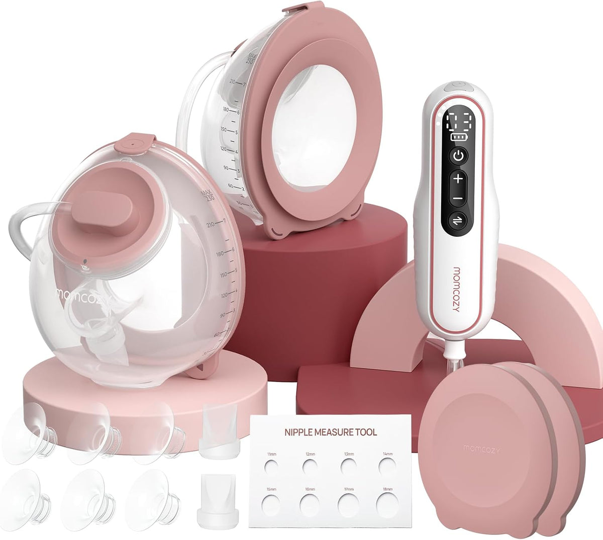 Momcozy Breast Pump V2 Pro Ultra-Lightweight, Hands-Free & Portable Wearable Pump with Upgraded Integrated DoubleFit Flange, Quiet & Leak-Proof Electric Pump, 3 Modes|9 Levels, 17/19/21/24mm MegaBDM