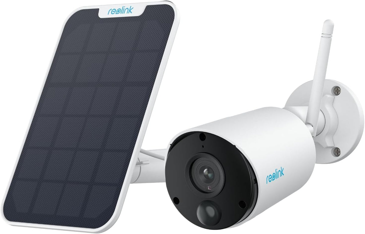 Reolink Solar Powered Security Camera Outdoor, Argus Eco + Solar Panel, Battery Operated CCTV Camera Wireless with 3MP Night Vision, AI Detection, 2-Way Audio, WiFi Security Camera Works with Alexa MegaBDM