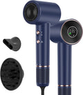 Air-Sonic Hair Dryer, PARWIN PRO BEAUTY HD-LED Display Hairdryer with 110,000RPM Brushless Motor, 200 Million Negative Ionic hairdryers, 25M/S Air Flow for Fast Drying (Blue) MegaBDM