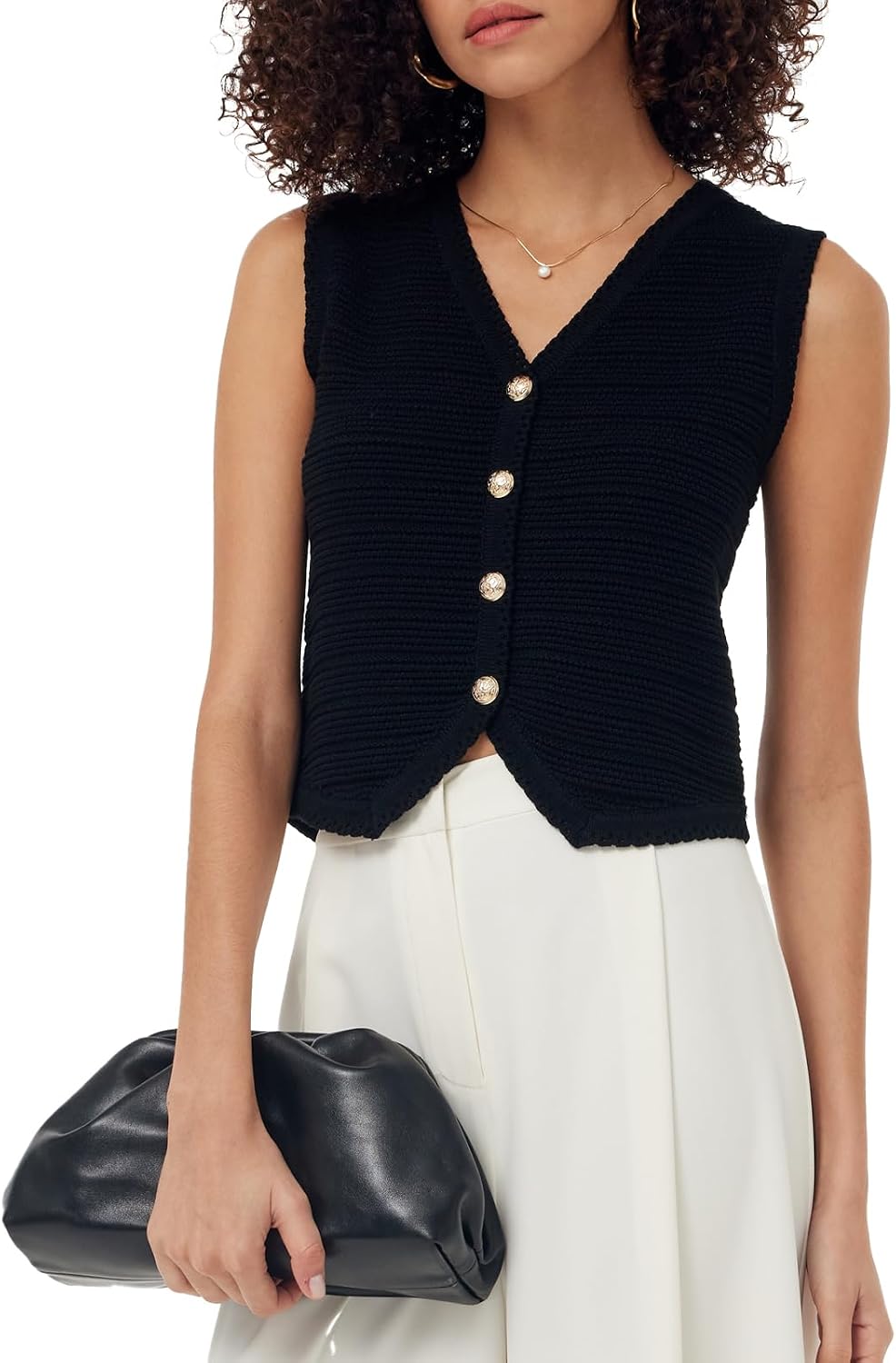 Women's Sleeveless Knit Vest Single-Breasted Cardigan Tops Knitted Waistcoat for Ladies Girls MegaBDM