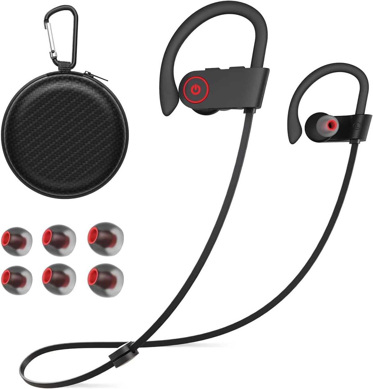 Wireless Bluetooth Headphones with Bluetooth 5.3, HD Deep Bass, IPX7 Waterproof, for Running Sports, Black MegaBDM