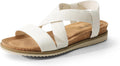DREAM PAIRS Women's Comfortable Low Wedge Sandals, Open Toe Slip On Strappy Flat Sandals Light-weight Summer Shoes MegaBDM