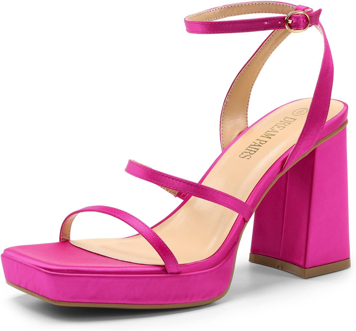 DREAM PAIRS Women's Platform Strappy Heels Open Toe Ankle Strap Square Party Sandals Y2K Dress Shoes MegaBDM