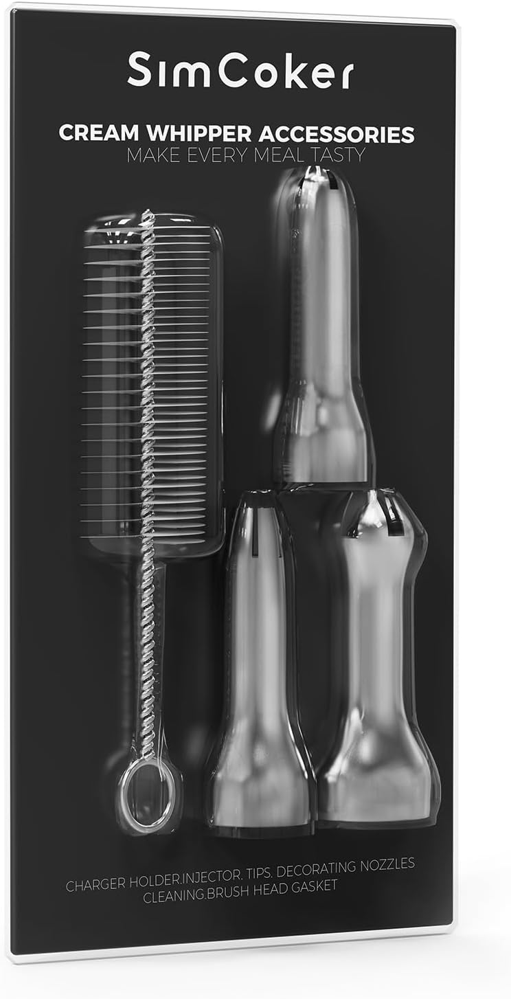 Whip Universal Nozzle Dispenser,Decorating Nozzles for Whipped Cream Dispenser,304 Stainless Steel Replacement Parts,Compatible with Most Cream Whipper MegaBDM