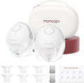 Momcozy Breast Pump Hands Free Mobile Style | M6, Wearable Breastfeeding Pump Ideal Rhythm for More Milk, DoubleFit Flange More Fit & Discreet with 3 Modes & 9 Levels, 24mm - 2 Pack Quill Gray MegaBDM