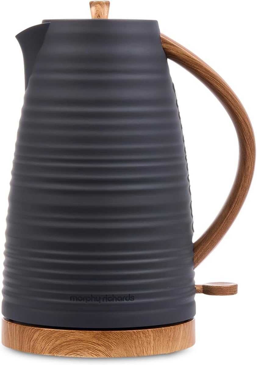 Morphy Richards Clay 1.7L Jug Kettle, 3kw Rapid Boil, Water Level Indicator, Dry Boil Protection, 360 Degree Base, Build-in Cord Storage, Flint, 103101 MegaBDM