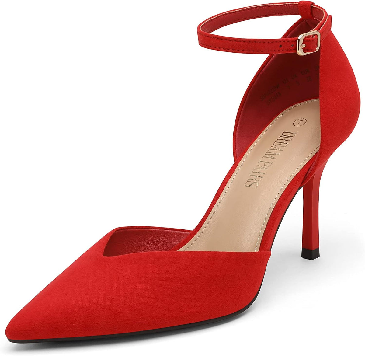 DREAM PAIRS Women’s High Heels Strappy Closed Toe Stiletto Ankle Strap Pointed Toe D'Orsay Heel Dress Wedding Party Pumps Shoes MegaBDM