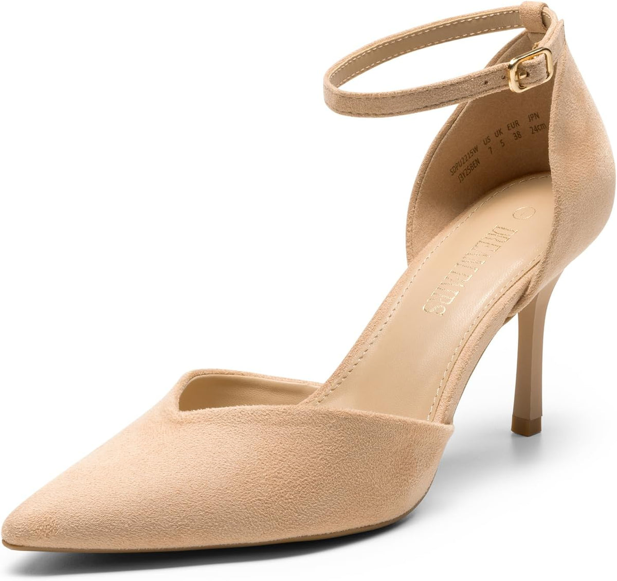 DREAM PAIRS Women’s High Heels Strappy Closed Toe Stiletto Ankle Strap Pointed Toe D'Orsay Heel Dress Wedding Party Pumps Shoes MegaBDM