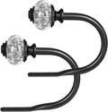 USFOOK 2 Pack Black Curtain Holdbacks, Metal Curtain Tie Backs Hook (2 Pack/1 Pair), U-Shaped Curtain Tieback for Wall and Drapes, Curtain Hooks Holders For Hanging Curtains Other Items MegaBDM