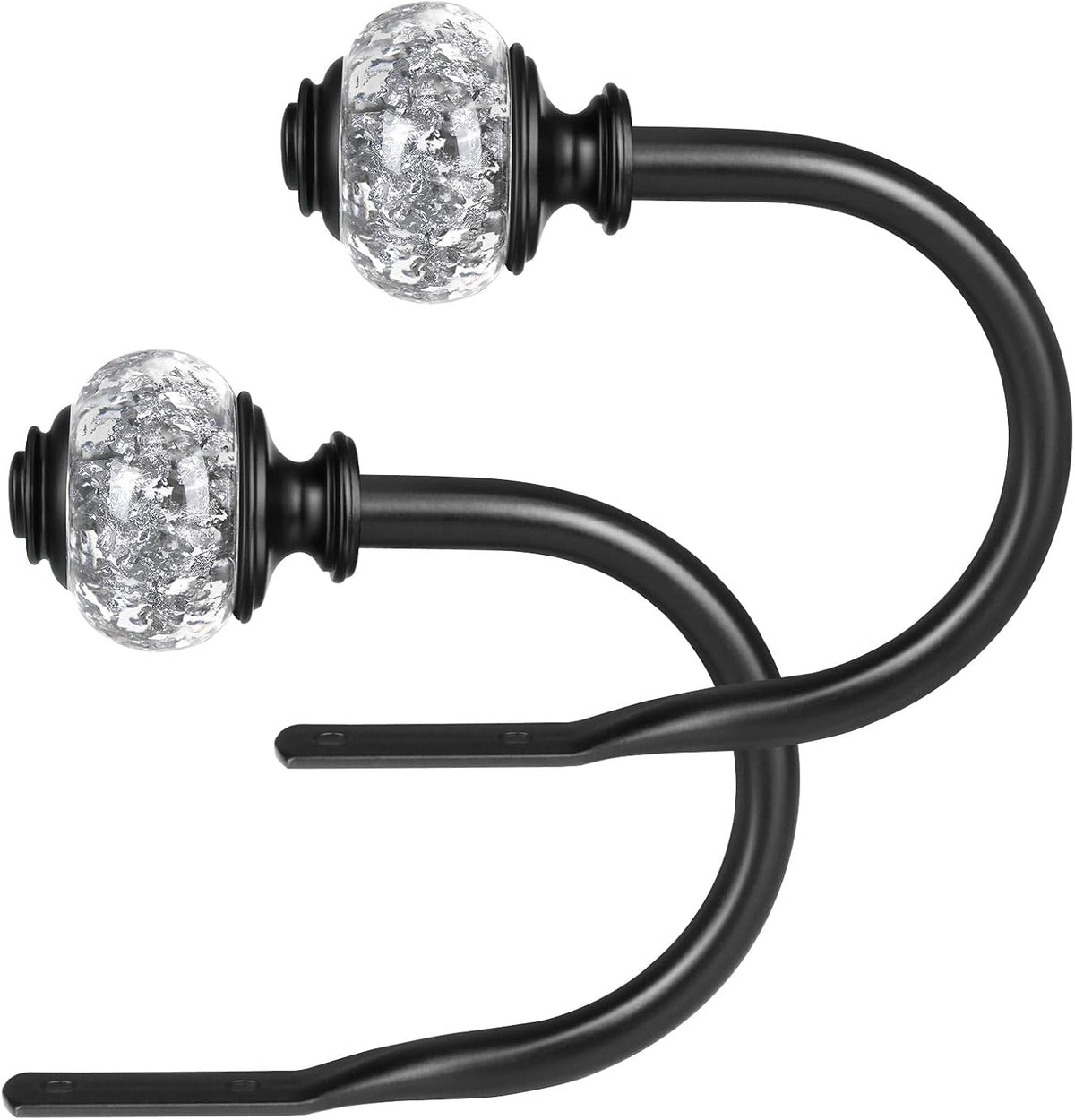 USFOOK 2 Pack Black Curtain Holdbacks, Metal Curtain Tie Backs Hook (2 Pack/1 Pair), U-Shaped Curtain Tieback for Wall and Drapes, Curtain Hooks Holders For Hanging Curtains Other Items MegaBDM
