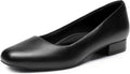 DREAM PAIRS Women's Pumps Low Chunky Closed Toe Heels for Women Comfortable Casual Slip-On Dress Shoes for Wedding Work Office Party MegaBDM