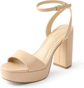 DREAM PAIRS Platform High Heels for Women Chunky Round Open Toe Ankle Strap Stylish Heeled Sandals for Party Prom Wedding MegaBDM