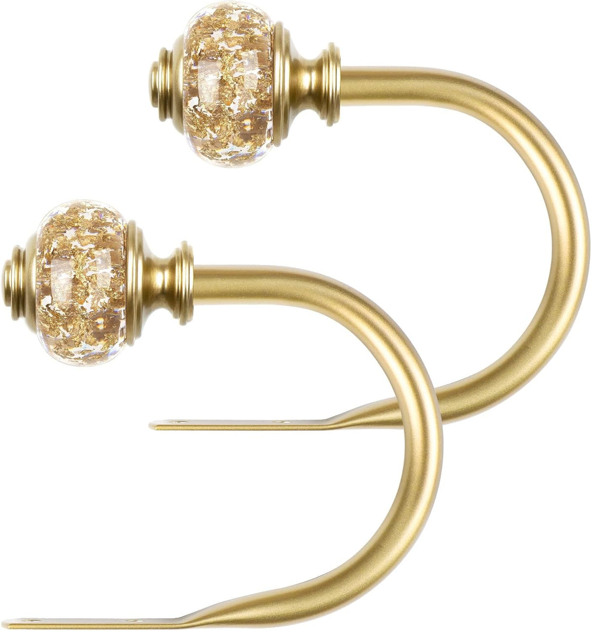 USFOOK 2 Pack Gold Curtain Tie Backs Hook, Decorative Curtain Holdbacks (2 Pack/1 Pair), U-Shaped Wall Mounted Curtain Tieback, Curtain Hooks Holders For Hanging Curtains Other Items MegaBDM