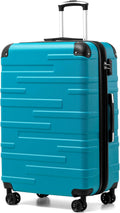 COOLIFE Hard Shell Suitcase with TSA Lock and 4 Spinner Wheels Lightweight Durable (Turquoise Green, L(77cm 93L)) MegaBDM