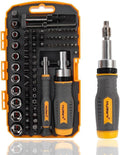 MULWARK 77PC Magnetic Ratcheting Screwdriver Bit Set with Case, Screwdriver Bit Set & Socket Kit, 77 in 1 Multi Bit Screw Driver for Home DIY, Electronics, Car Emergency and Garage MegaBDM