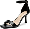 DREAM PAIRS Women's High Stilettos Open Square Toe Ankle Strap Heels Sexy Fashion Comfort Dress Shoes Wedding Bridal Pumps Heeled Sandals MegaBDM