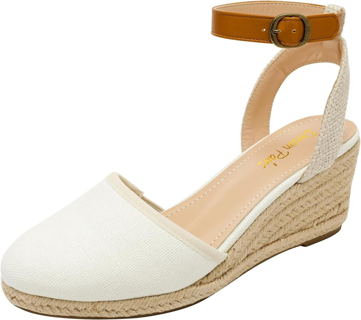 DREAM PAIRS Women's Ankle Strap Closed Toe Espadrille Wedge Heels Sandals MegaBDM