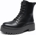 DREAM PAIRS Women's Platform Combat Ankle Boots Fashion Lace-up Short Booties with Lug Sole and Side Zipper MegaBDM