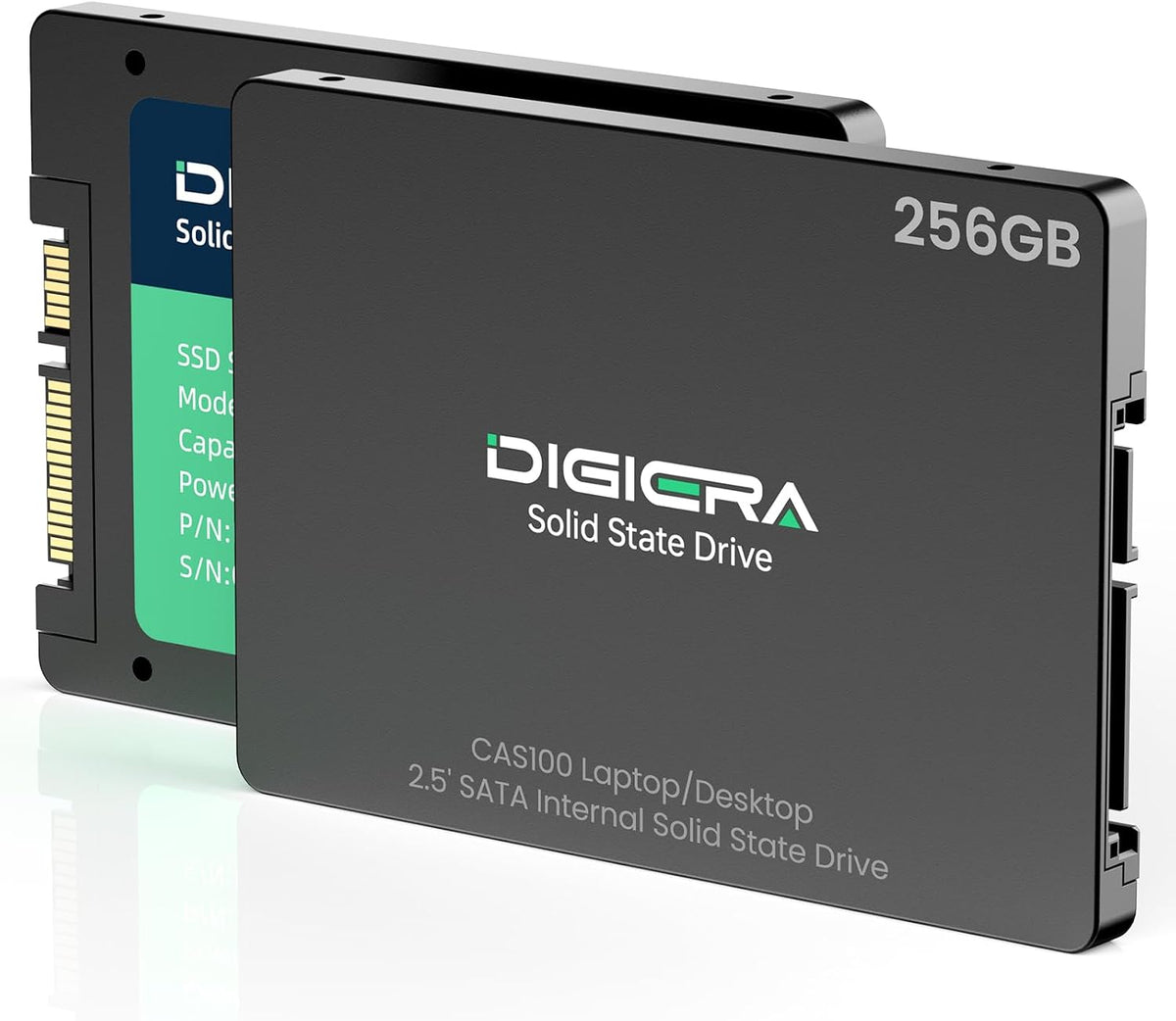 DIGIERA CAS100 256GB SATA III SSD, 2.5" Internal Solid State Drive Up to 550MB/s, SATA 6Gb/s Internal SSD for Desktop PC and Laptop MegaBDM