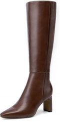 DREAM PAIRS Knee High Boots Women Chunky Block Heel Square Toe Side Zipper Tall Boots for Women MegaBDM