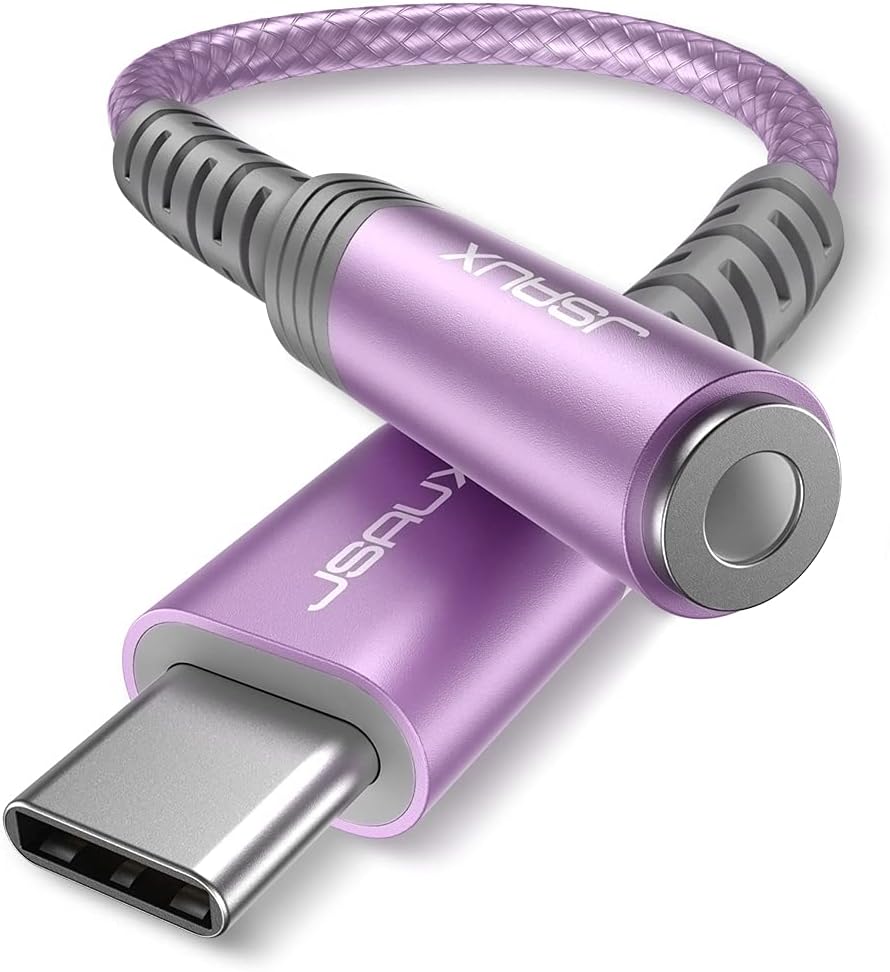 JSAUX USB C to 3.5mm Headphone Jack Adapter, Type C to 3.5mm Aux Compatible with iPhone 16 Pro/16 Pro Max/16/16 Plus/15 Pro Max/15 Pro,Galaxy S24 S23 S22 S21 S20, Pixel 9 Pro/9/8 Pro/8/7 Pro/7-Purple MegaBDM