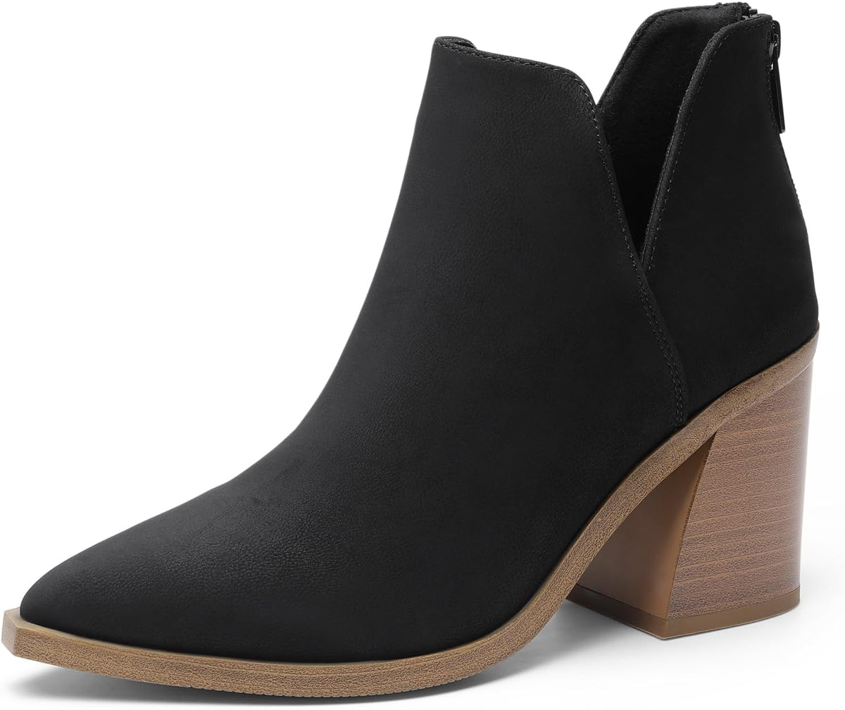 DREAM PAIRS Women's Ankle Boots Chunky Heel Pointed Toe Short Booties Shoes MegaBDM