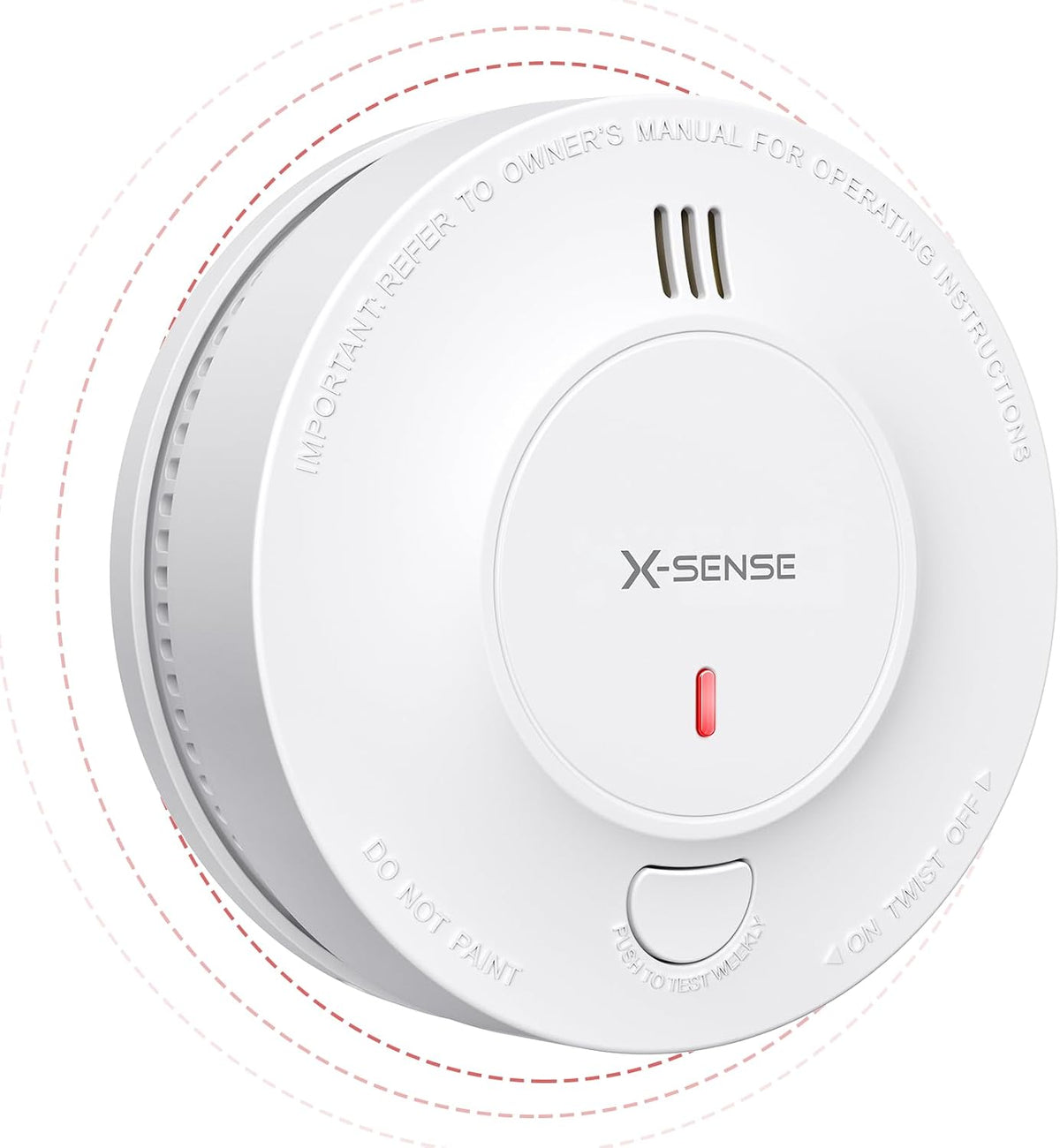 X-Sense Wireless Interlinked Smoke Alarm Detector with Sealed 10-Year Battery, Interconnected Fire Alarm Conforms to EN 14604 Standard, Link+, SD19-W, 1-Pack MegaBDM