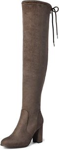 DREAM PAIRS Women's Thigh High Over The Knee Boots with Chunky Block Heel MegaBDM