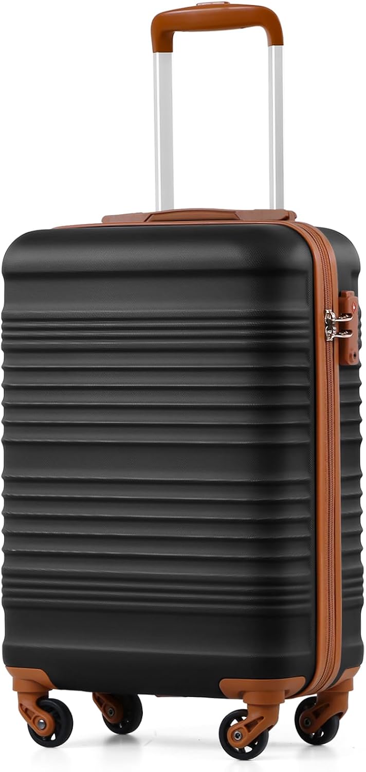 COOLIFE 55×35×20 Cabin Suitcase, Ryanair Cabin Bag with ABS Hard Shell, Lightweight Carry On Suitcase Included TSA Lock & 4 Spinner Wheels,Suitable for Ryanair, Easyjet, Paid Hand Luggage Carry-Ons MegaBDM