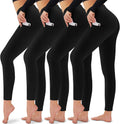 CAMPSNAIL 4 Pack High Waisted Leggings for Women- Soft Tummy Control Slimming Yoga Pants for Workout Running Reg & Plus Size MegaBDM
