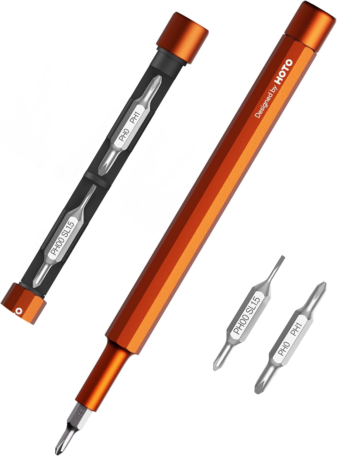 HOTO Precision Screwdriver SE, Pocket Size, Multi-Bit, Mini Hand Screwdriver with 2 Double End Bits & 1 Pen Bit, Ideal for Phone/Glasses/Watches/Laptop, Red MegaBDM