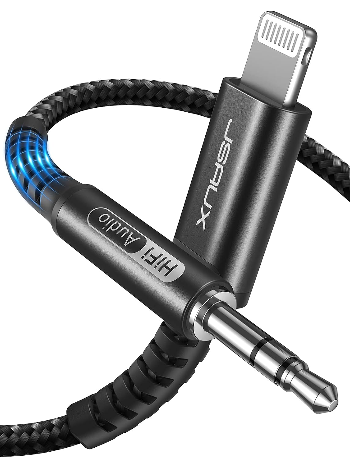 JSAUX Lightning to 3.5mm Audio Cord 6FT, [Apple Mfi Certified] Aux Cable for iPhone 14/14 Pro/13/13 Pro Max/12/12 Mini/12 Pro/12 Pro Max/11 Pro/11 Pro Max/X/XR/XS Max/8/7/Car Stereo-Black MegaBDM