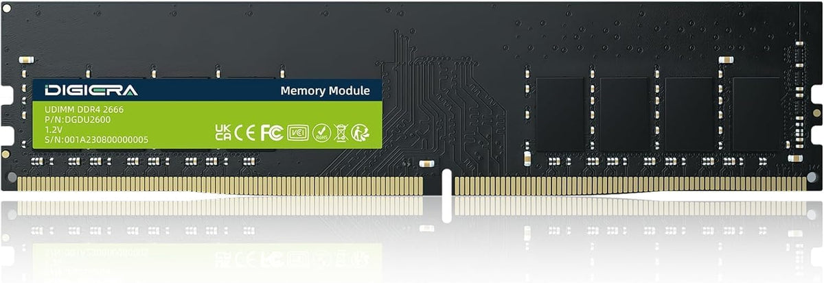 16GB DDR4 2666MHz DIGIERA DU260 UDIMM Desktop RAM–288-Pin 1.2V CL19 Non-ECC Memory Module MegaBDM