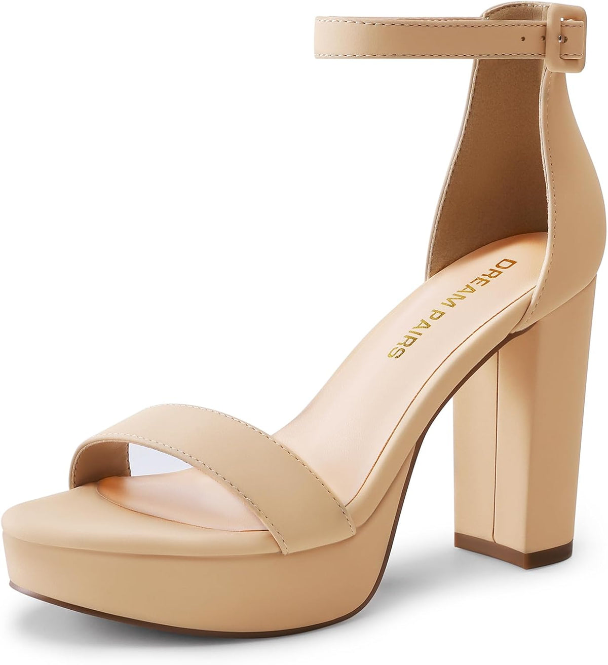 DREAM PAIRS Women's Platform Chunky High Heeled Sandals Open Toe Block Heels Ankle Strap Dress Shoes for Wedding Party Evening MegaBDM