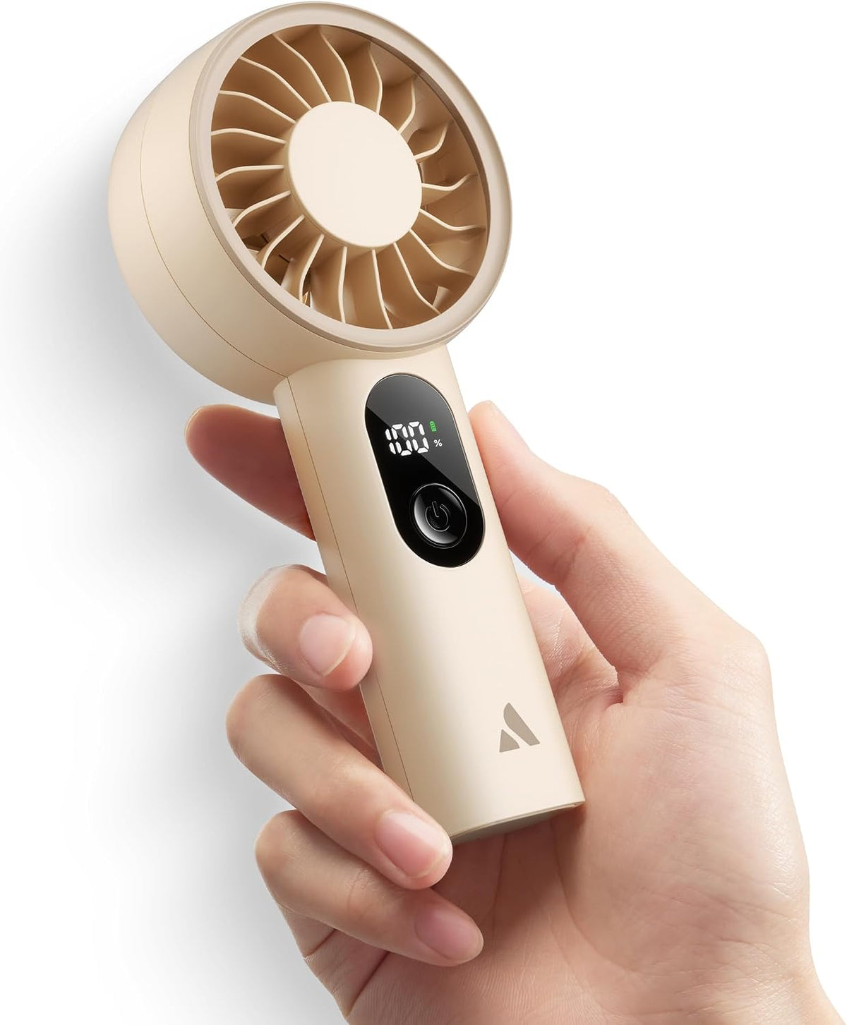 Aecooly Mighty Handheld Fan, Powerful Portable Fan, USB Rechargeable [10H Max Cooling Time], Mini Personal Battery Powered, Pocket for Travel, Summer, Gifts for Women, Girls -Beige MegaBDM