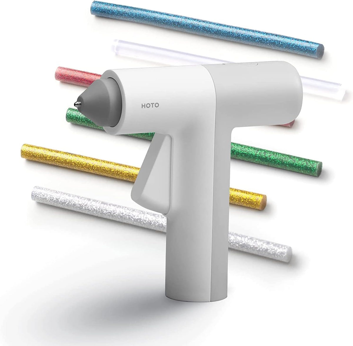 HOTO Hot Glue Gun, Cordless Mini Glue Gun with 10 Melt Glue Sticks, Manual Dispensing, 30S Heating Fast, USB-C Charging, Smart Power-Off, Suitable for Crafting/DIY Arts/Sealing MegaBDM
