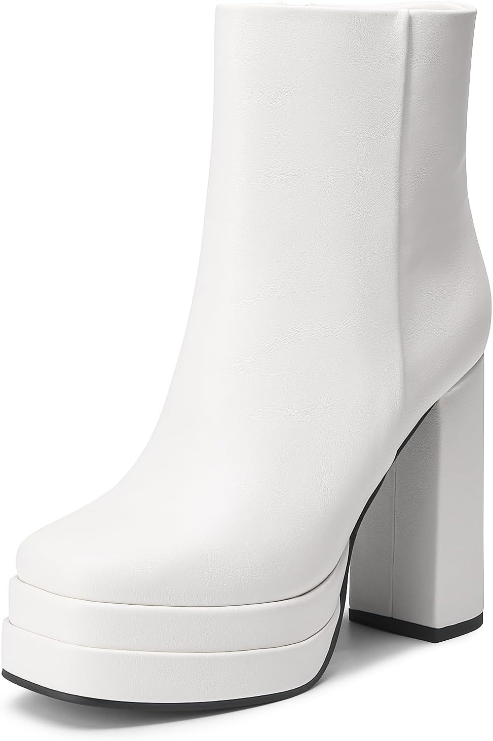 DREAM PAIRS Women's Platform Gogo Ankle Boots High Chunky Heels Square Toe Comfort Party Dress Booties Shoes for Women MegaBDM