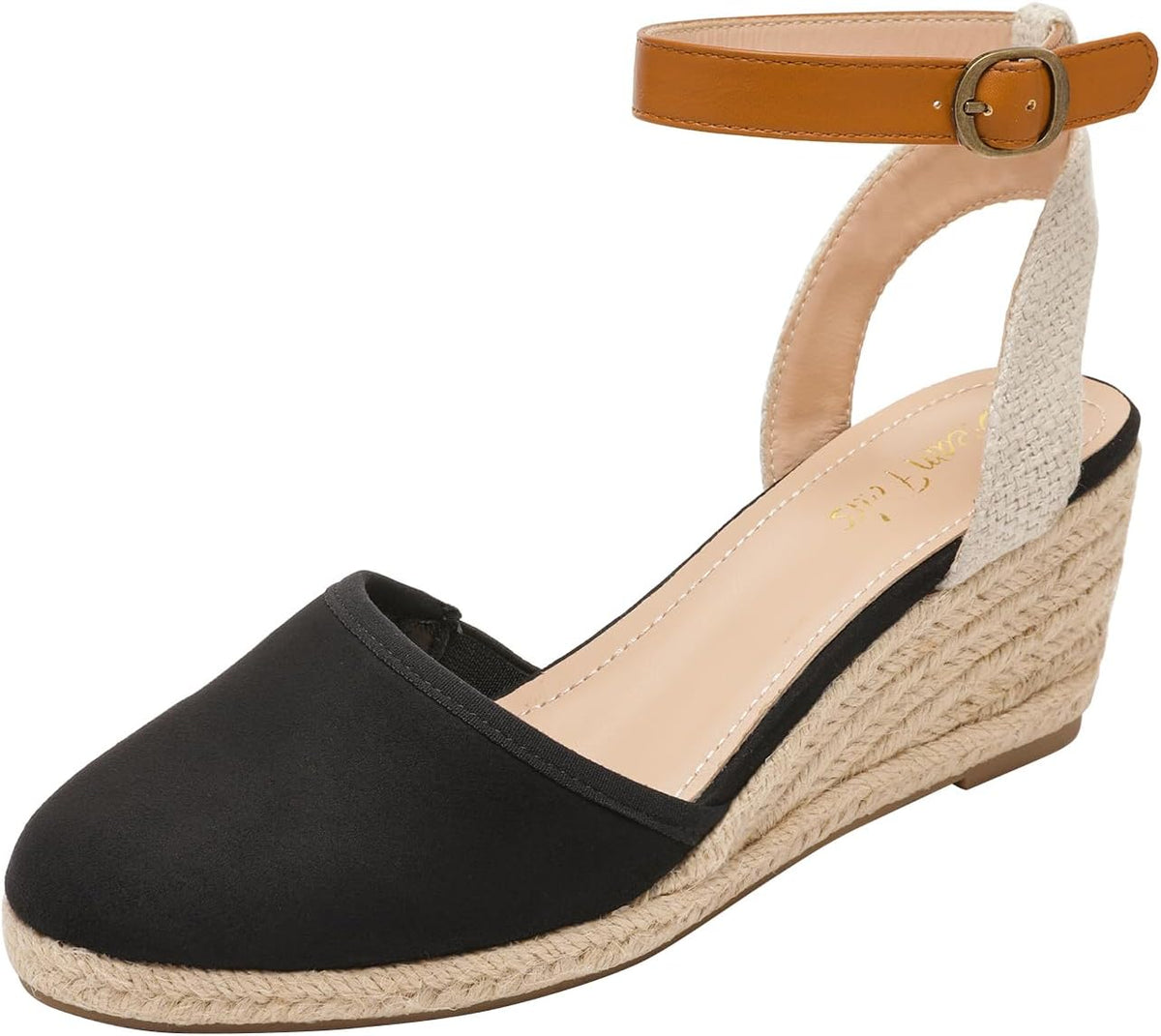 DREAM PAIRS Women's Ankle Strap Closed Toe Espadrille Wedge Heels Sandals MegaBDM