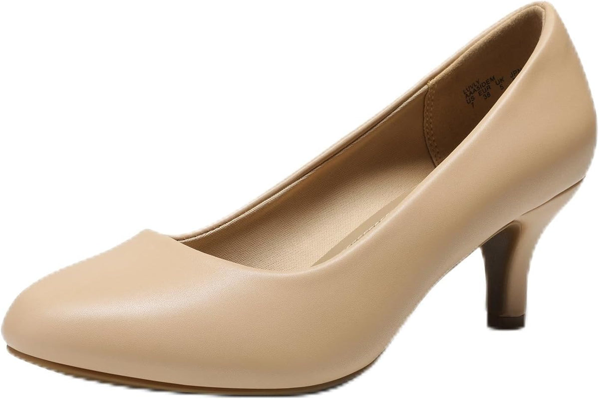 DREAM PAIRS LUVLY Women's Bridal Wedding Party Low Heel Pump Shoes MegaBDM