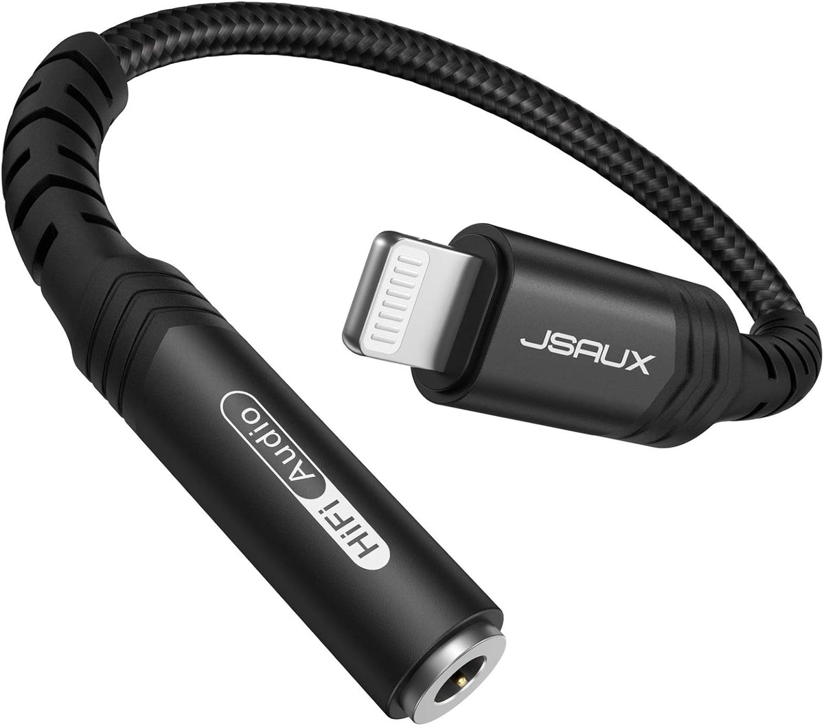 JSAUX iPhone Headphone Jack Adapter,【Apple MFi Certified】 Lightning to 3.5mm Female AUX Dongle TRRS Earphone Audio Mic Cable Compatible with iPhone 14 Plus Pro Max 13 12 11 XR XS X 8 7 -Black MegaBDM