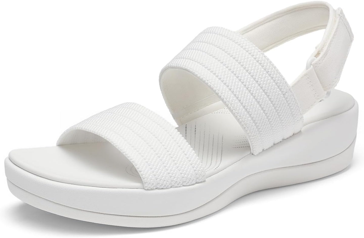 DREAM PAIRS Women's Walking Sandals Lightweight Soft Footbed Low Wedge Comfort Indoor Outdoor Flat Sandals MegaBDM