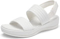 DREAM PAIRS Women's Walking Sandals Lightweight Soft Footbed Low Wedge Comfort Indoor Outdoor Flat Sandals MegaBDM