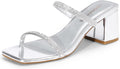 DREAM PAIRS Sandal Heels for Women Low Square Open Toe Block Chunky Heels Slip On Slides Mules for Party Homecoming Daily MegaBDM