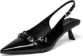 DREAM PAIRS Women's Low Kitten Heels Slingback Closed Pointed Toe Comfortable Dressy Pumps Wedding Party Casual Elegant Dress Shoes MegaBDM